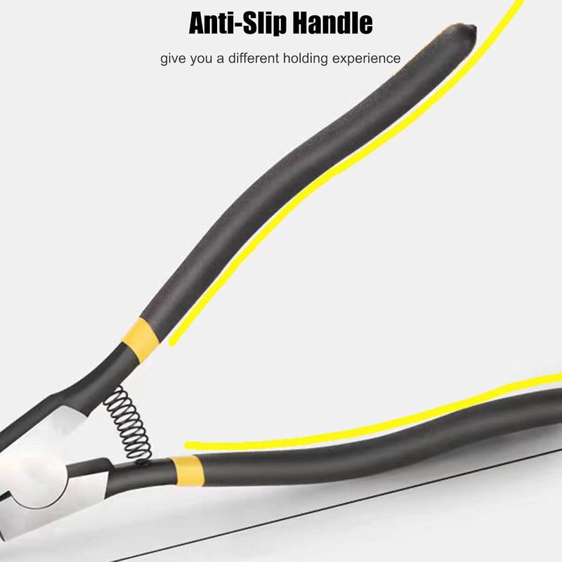 BJDSI Bent External Snap Ring Pliers 13 inch,Internal Spring,Anti-Rust,Standard Head. - Image 5